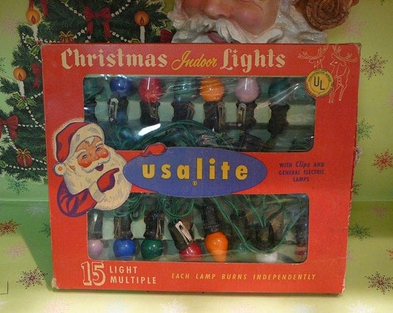 vintage 1950s usalite christmas tree light set by vintage 1950s usalite christmas tree light set by