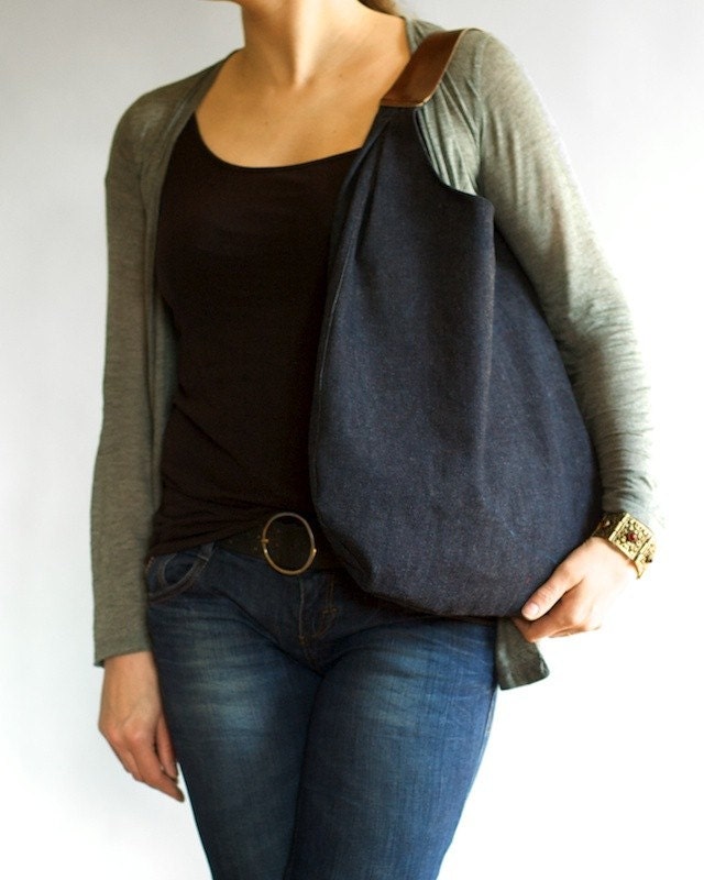 Items similar to Denim Hobo Bag on Etsy