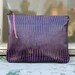 SALE 40 % OFF Oversized Leather Clutch Patent Violet Croc
