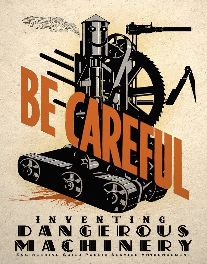 Dangerous Machine Steampunk Art Print Wall Decor