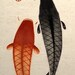 Two Koi Swimming Towards Happiness Art Poster Print