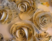 vintage music paper rosettes- set of 20