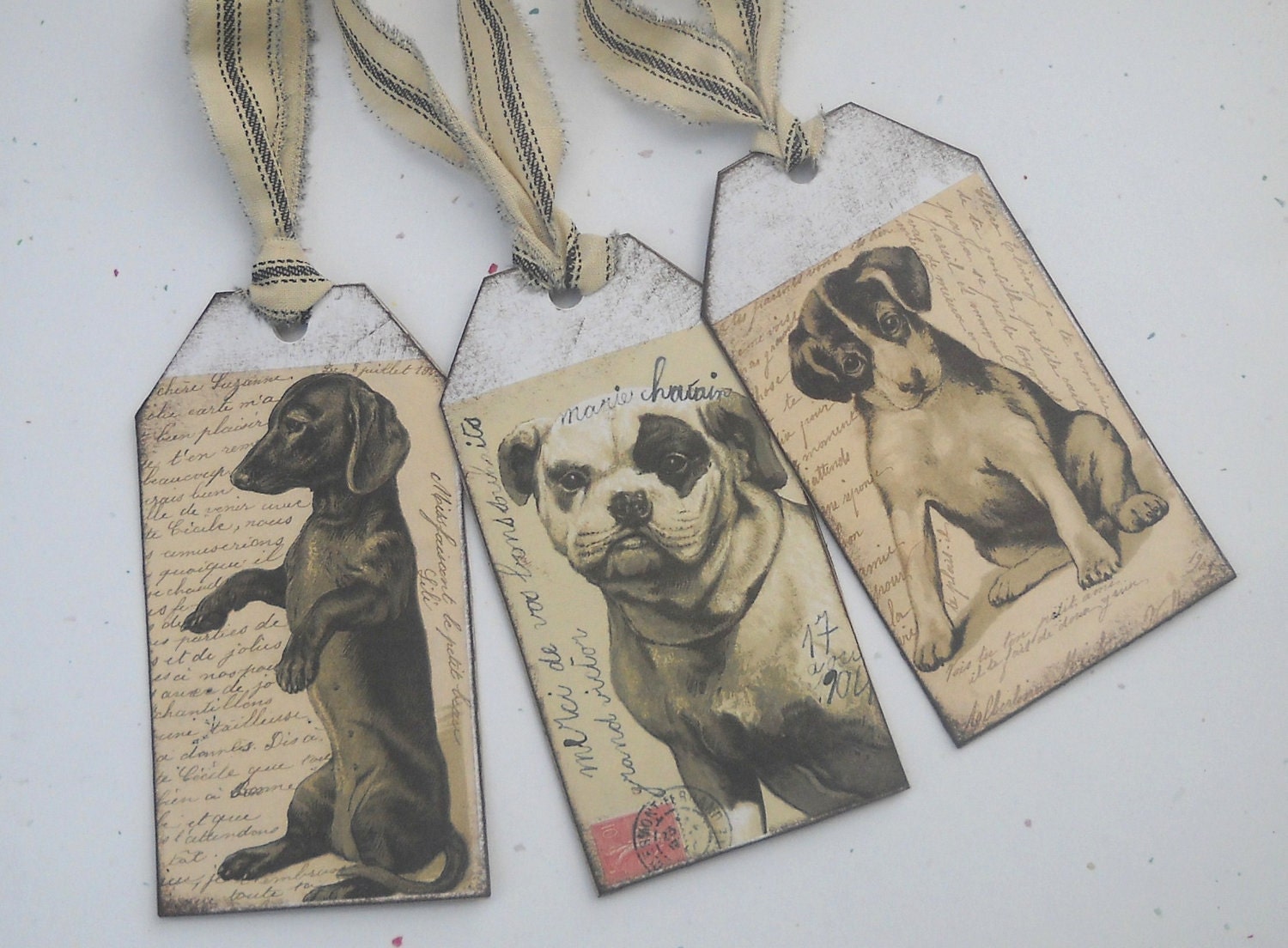 French Dog Postcards - hang tags set of 6