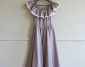 1970s peasant dress / gunne sax hippie dress / pale floral cotton dress