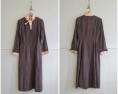 1950s vintage blush satin trimmed tuxedo wiggle dress