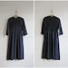 1940s vintage navy blue pin tucked empire waist dress