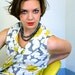 Vintage 1960's Bright Colorful Short Shift Dress Novelty Print Cotton Gray White Yellow Daisy A-Line Bow Collar Retro 60's MAD MEN Shift