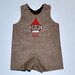 Baby Boy Outfit - Monogrammed/Personalized Sock Monkey Appliqued Romper/Jon Jon/Shortalls/Overalls