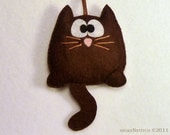 Felt Christmas Ornament - Chocolate Brown Kitty
