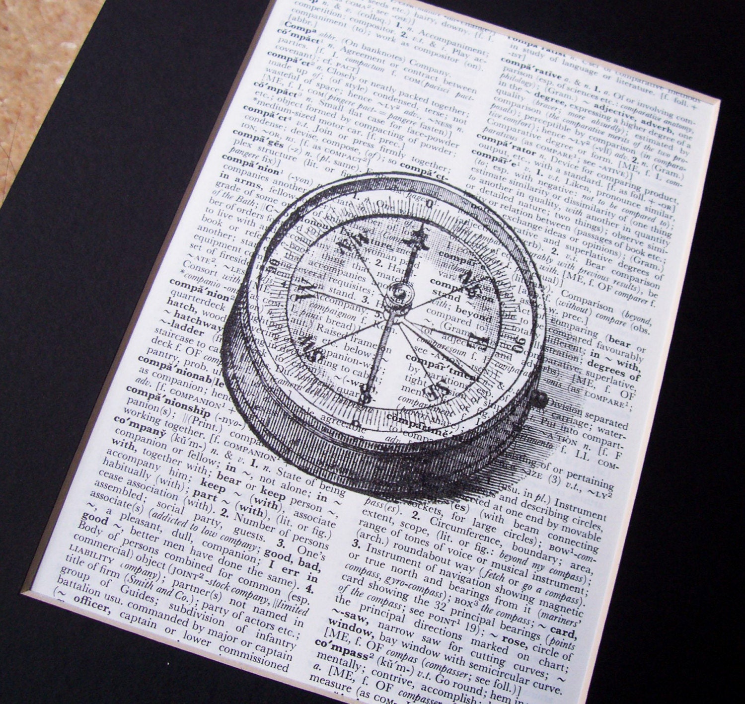 Art Print. Compass. Vintage Dictionary Page. Art by dspdavey on Etsy Repurposed Upcycled Book