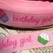 7/8" PINK Birthday Girl CUPCAKEs Grosgrain Ribbon sold by the yard