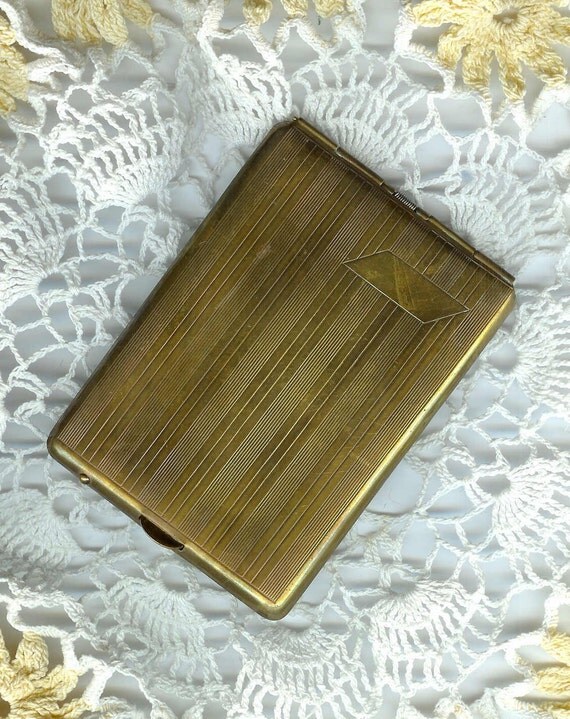 Antique Brass Cigarette Case REPURPOSE AS by TheSecondTimeAround