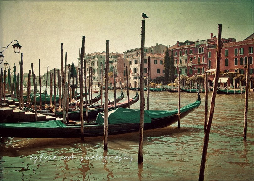 Venice travel photography, "Vintage Dream" fine art print, grand canal, gondolas, landscape, home decor, urban Italy