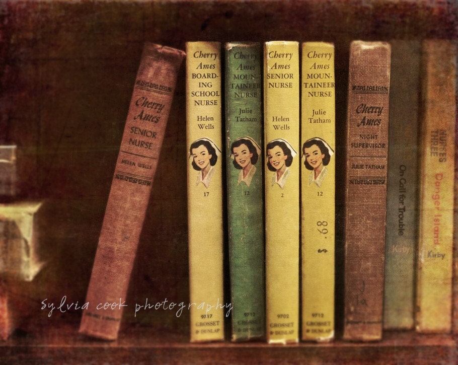 Old book photography "Cherry Ames Senior nurse"  fine art print,  vintage, books, still life, retro, library