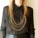 Chunky Gold Necklace Robe Chains Mulitchain Gold Plated Strands Necklaces