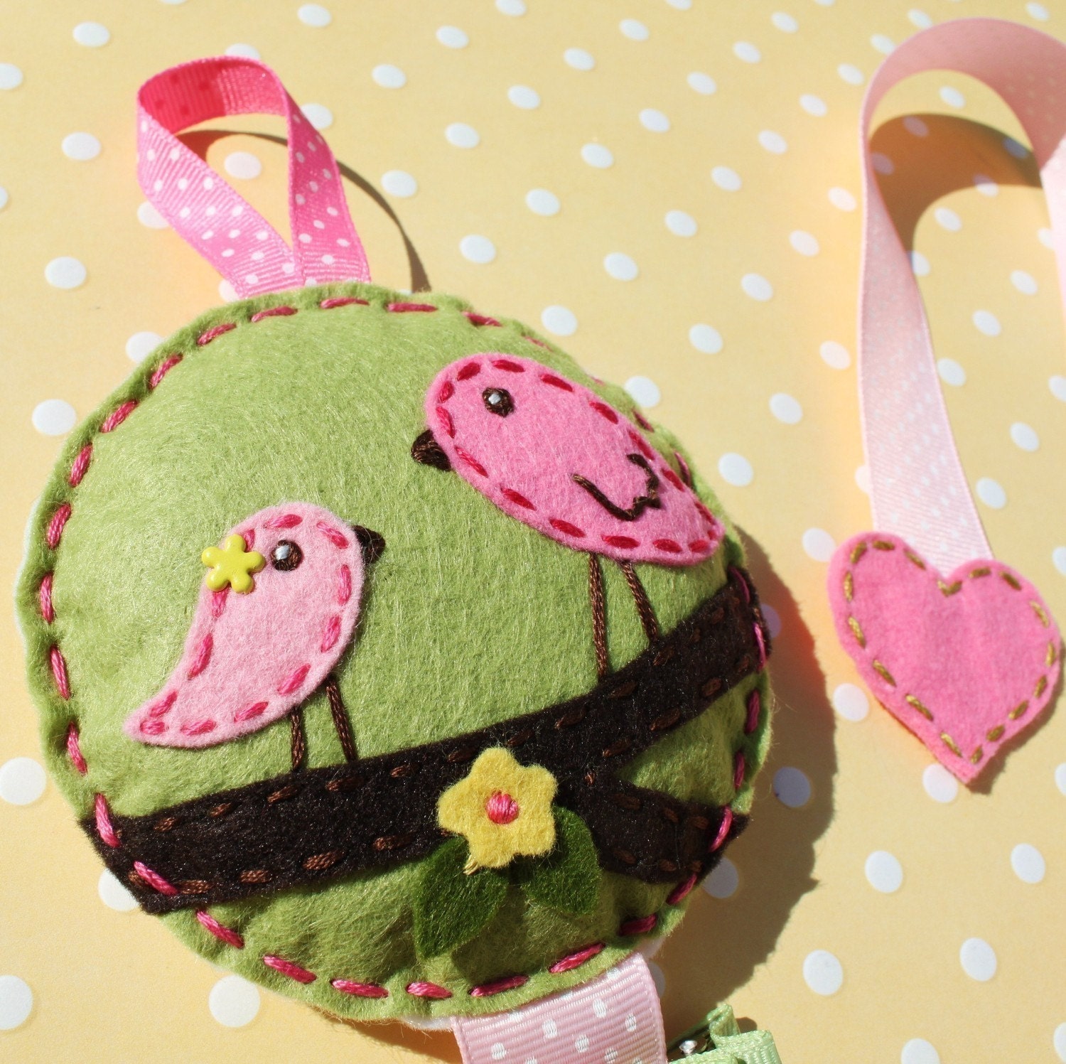 Birds on a branch felt hair bow holder, M2M Pottery Barn Penelope Birds Bedding