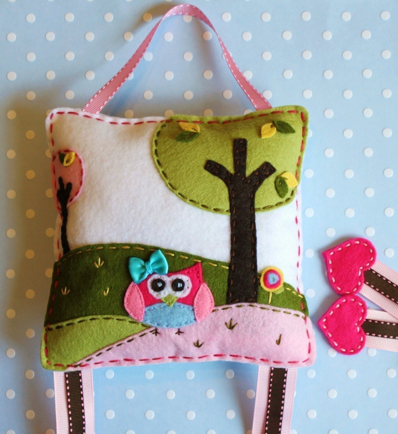 On sale Owl felt hair clip bow holder, hair bowholder, clippie holder