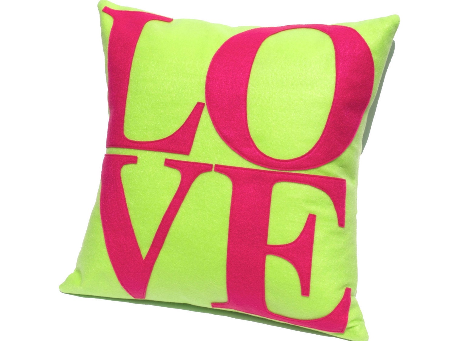 Pink and Green Love 18" Pillow Cover - Bright Home Decor