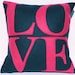Pink and Green Love 18" Pillow Cover - Bright Home Decor