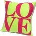 Pink and Green Love 18" Pillow Cover - Bright Home Decor