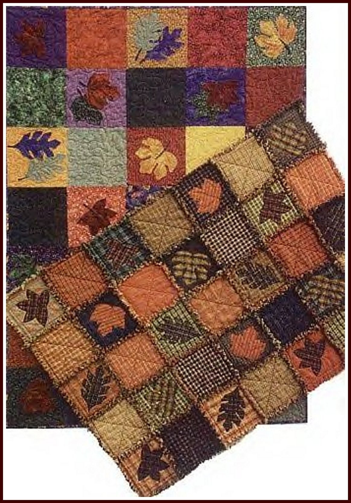Fall Leaves Rag Quilt Pattern by prairiegrovepeddler on Etsy