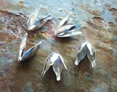 Tulip Tops Metal Bead Cap 10 Piece Silver Plated