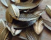21x7mm Antique Bronze Leaf Charms 30 Pc.