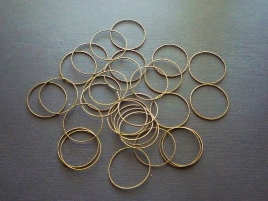 15 Antique Bronze Connector Rings 30mm