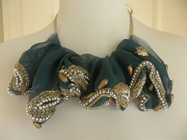 Seaweed and Gold Necklace