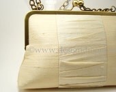Rich Ivory Silk Dupioni Purse - The Mikado - Sustainable, Earth Friendly