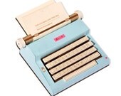 Vintage Typewriter Brooch, Green or Blue