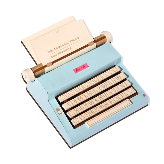 Vintage Typewriter Brooch, Green or Blue