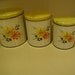 Set of 3 Vintage Tin Canisters Daisy Decoware