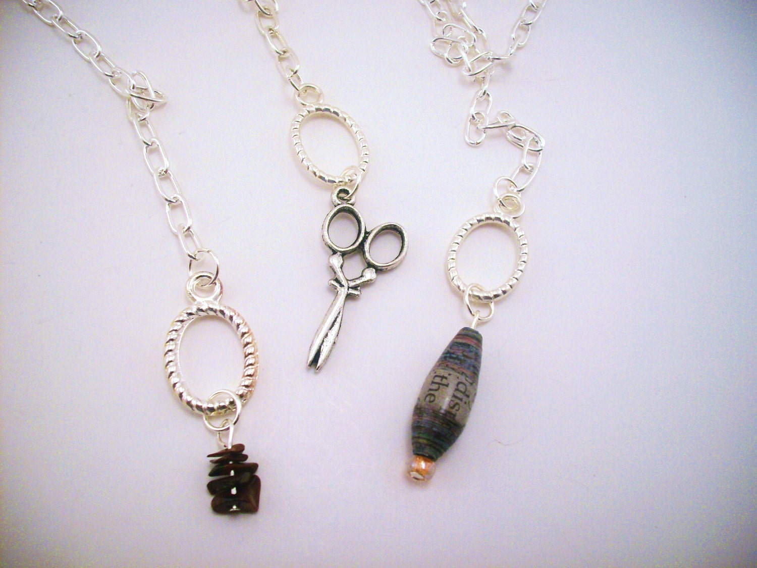 Rock paper scissors friendship bracelets. For three best friends. Silver charms. Bffs, besties. Tiger's eye. Perfect gift.