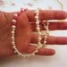 White pearl necklace. Genuine pearls, glass pearls, hot pink glass pearls. Perfect bridesmaid necklace.