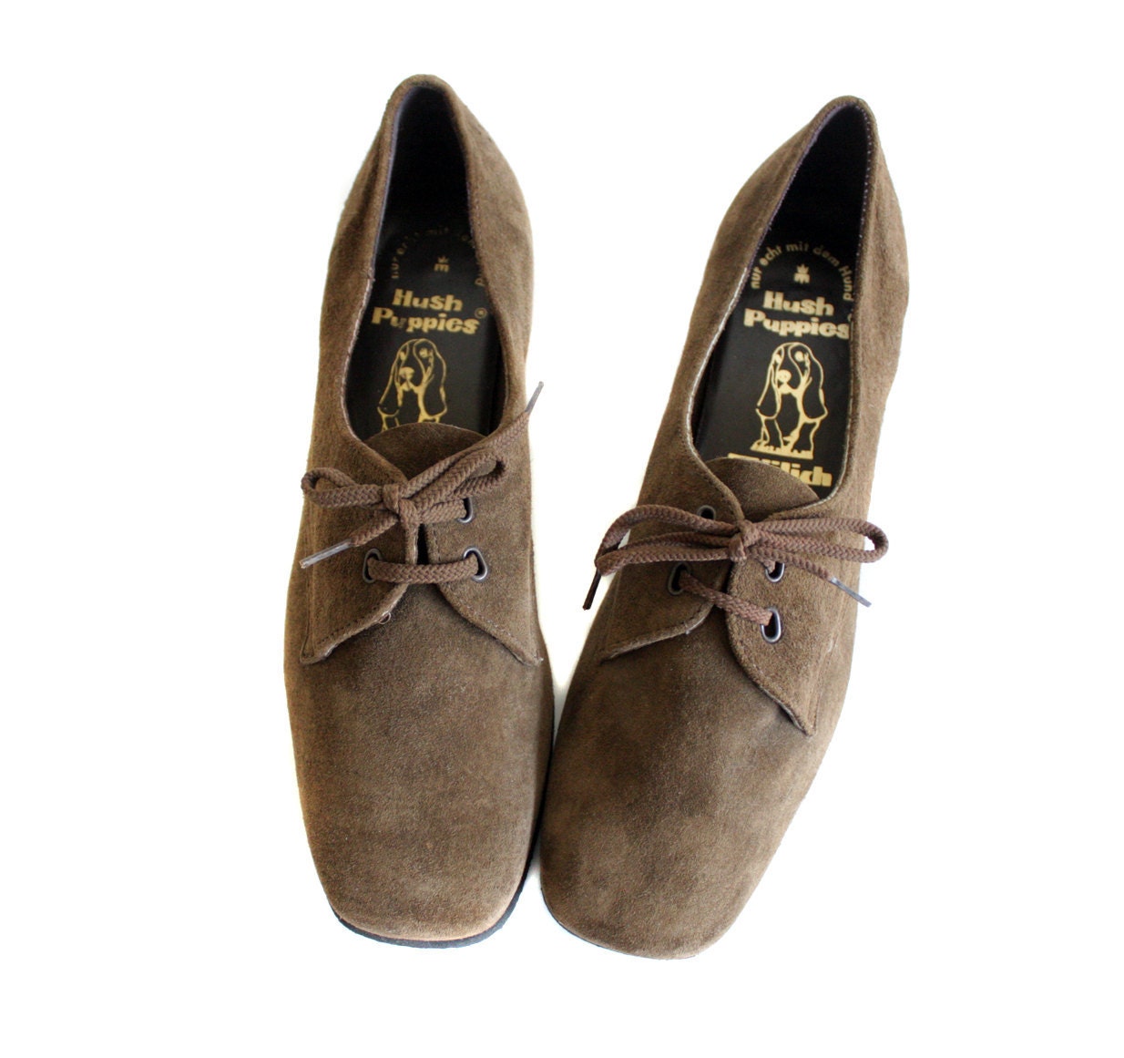 Vintage shoes. brown suede hush puppies oxfords. by nemres on Etsy