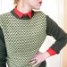 Vintage green zig zag Sweater (m)