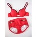 Vintage swimsuit / 60s red two piece bathing suit with pockets / size S-M
