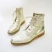 Vintage boots. La Collegienne gold tone ankle booties. size 37/7