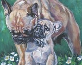 French Bulldog art print CANVAS print of LA Shepard painting