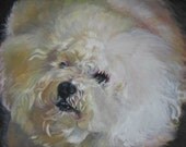 Bichon Frise art print CANVAS print of LA Shepard painting 8x10