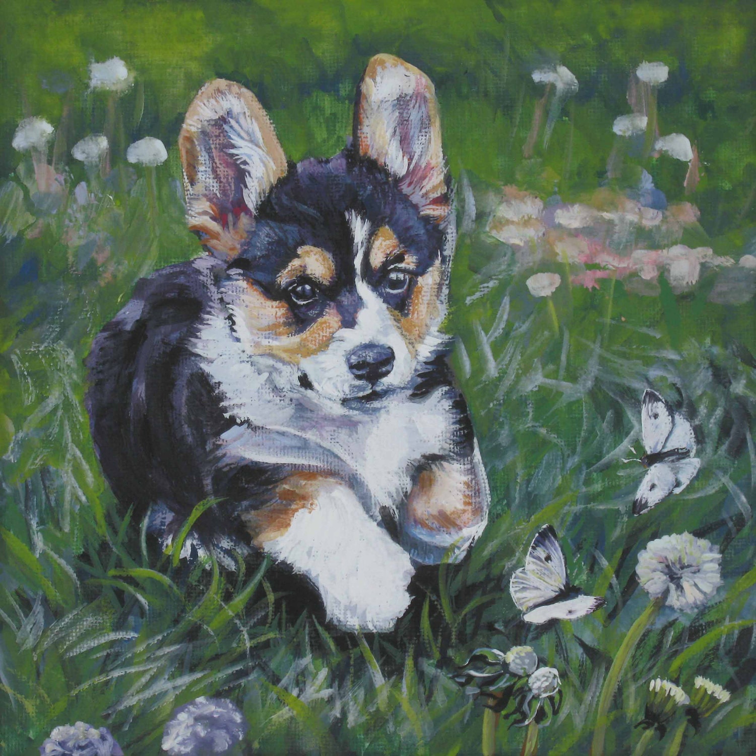 Custom Pet Portrait painting an Original Painting by LA Shepard 11x14 dog cat art