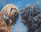 Custom Pet Portrait an Original Painting by LA Shepard 12x16 dog cat art two subjects