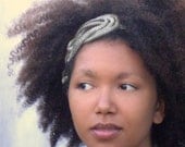 Kinky Hair Accessories Headband Afro Pewter Chain Knot  Elastic
