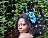 Blue Flower Natural Hair Headband