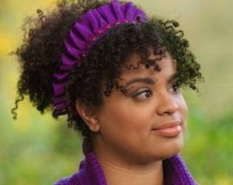 Natural Hair Accessories Headband Purple Ruffle