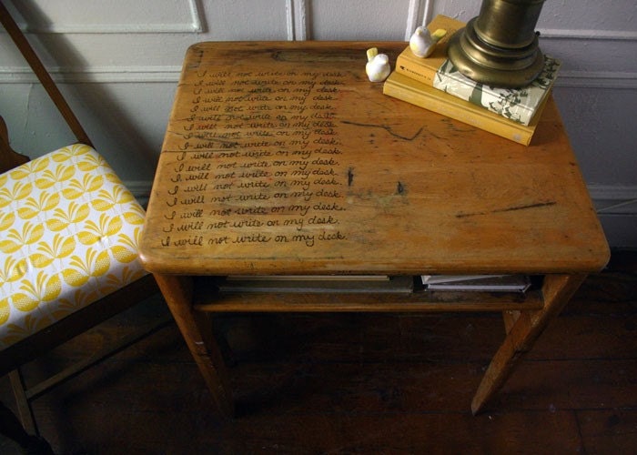 School Desk Side Table Brooklyn by OhClementine on Etsy