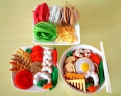 DIY Felt Colored Ramen,Japanese Udon,Bowtie pasta(14 in 1)--PDF Patterns and instructions via Email--F15