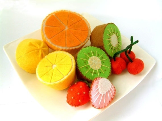 DIY Lovely fruit set(Lemon,Orange,Kiwi,Cherry,Strawberry)--PDF Pattern via Email--V02