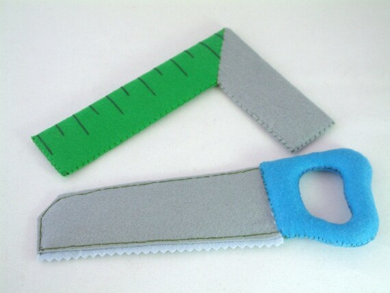 DIY Felt ToolBox(toolbox,Drill,Screwdriver,wrench,screw,Saws,Square,Hammer)-PDF Pattern via Email-T09